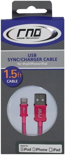 RND MFi Certified 1.5 FT Lightning to USB Cable for i Phone, i Pad & i Pod – Optimal Fast Charging & Data Sync Accessory for i Phone X Series, 8, 7, 6 Models – Durable & Portable Black Design for Everyday Use