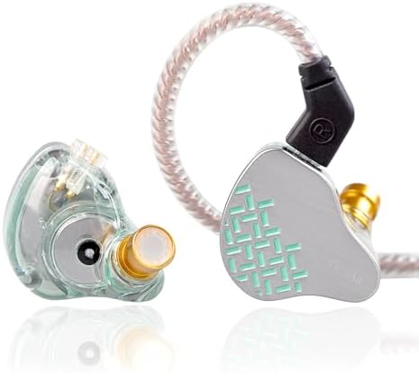 Kinboofi KBEAR Rosefinch Aqua Green Wired In-Ear Headphones – High-Performance Noise-Canceling Earbuds with Aviation-Grade Zinc Alloy Construction and Detachable Cable for Custom Audio – Perfect for Singers and Audiophiles Seeking Unmatched Sound Clarity and Comfort
