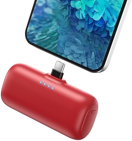 Ultra-Compact 5200 m Ah USB-C Power Bank – Violet Purple Mini Portable Charger for i Phone 15/16, Samsung S23, Android Devices – Rapid Charging for On-the-Go Power Solutions
