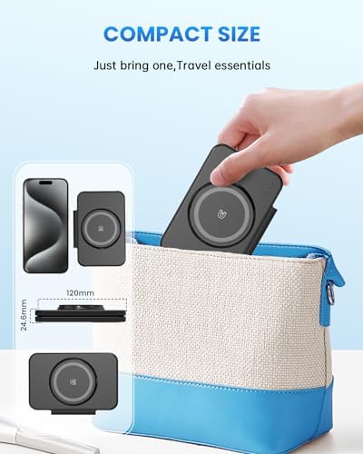 Magnetic Wireless Charging Station for i Phone 15/14/13/12 Pro Max & Apple Devices – Joy Geek 3-in-1 Fast Charger Pad for i Phone, Apple Watch Ultra 9-2, and Air Pods – Compact Design with Enhanced Compatibility and Secure Magnetic Alignment