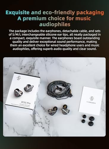 CCZ DC02 Hi-Fi In-Ear Monitors – Premium Wired Earbuds for Musicians and Audio Lovers – Cutting-Edge Dual Magnetic Circuit Technology for Superior Sound Clarity and Noise Isolation – Robust 4 N OFC Cable for Enhanced Durability – Perfect for Studio Use, Live Performances, and Everyday Listening (Sleek Black, No Microphone) – Transform Your Music Experience with Unmatched Fidelity