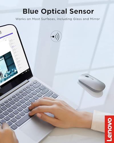 Lenovo Go Multi-Device Wireless Mouse – Versatile Dual Connectivity Bluetooth Optical Mouse with USB-C Rechargeable Battery, Adjustable DPI, Qi Charging, and Ambidextrous Design in Sleek Grey – Perfect for Multitaskers and Professionals
