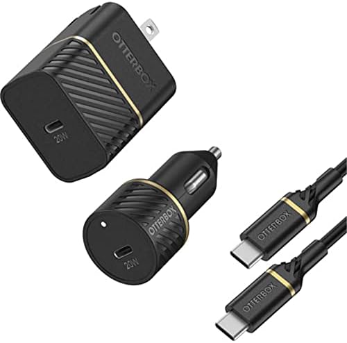 Otter Box 20 W USB-C Wall Charger with 1 M Cable – Rapid Charging Solution for Smartphones & Tablets, Sleek Black Shimmer Design, Enhanced Compatibility & Safety Features for Everyday Use