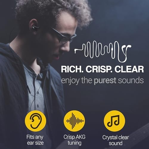 SAMSUNG AKG USB Type C Wired Earbuds – Premium Noise-Isolating In-Ear Headphones with Deep Bass and Integrated Mic for Crystal Clear Calls & Music – Perfect for Professionals and Audiophiles – Includes Elegant Velvet Pouch for Convenient Storage – Sleek Black Design