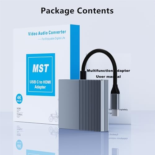 Enhance Your Visual Experience with the USB C to Dual HDMI Adapter – Effortlessly Connect Dual Monitors to Dell, HP & Mac Book for Unmatched Productivity | 4 K HDMI Splitter for Gamers & Professionals | Compact Plug and Play USB C Hub for Travel & Office Use | Elevate Multitasking with Stunning 60 Hz Visuals
