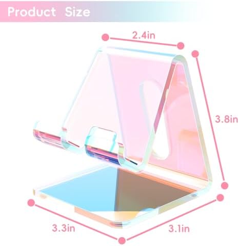 Crpich Acrylic Cell Phone Stand, Portable Phone Holder, Clear Phone Stand for Desk, Compatible with Phone16 15 14 13 12 Pro Max 11 Xr Plus SE, Switch, Android Smartphone, Pad, Desk Accessories, 2 Pack – Enhanced Compatibility and Speed