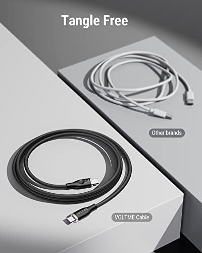 VOLTME 100 W USB C Fast Charge Cable – 6 ft E-Marker Type C to Type C Charger for Mac Book Pro 2021, i Pad Pro 2021, Galaxy S21, Pixel, & Switch – Premium Durability and Enhanced Compatibility for Rapid Power Delivery