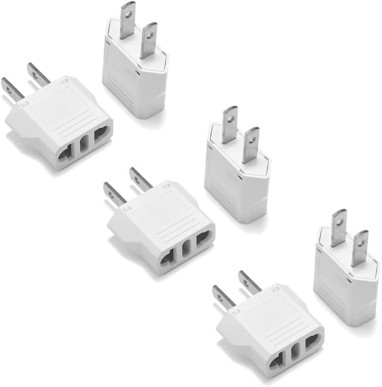 Universal Travel Power Adapter Duo: Fast-Charge Europe to US Plug Converter for Effortless Device Connectivity – Ideal for Smartphones, Tablets, and E-Readers with Enhanced Compatibility for North American Outlets