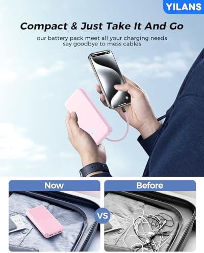 Extraordinary 42800 m Ah Portable Charger with Integrated Cables – 22.5 W PD Fast Charging Power Bank for i Phone 16/15/14/13/12 & Android – Charge Up to 6 Devices at Once with Advanced Safety Features – Optimal Travel Companion with User-Friendly LED Display Experience unparalleled charging capabilities with our cutting-edge 42800 m Ah portable power bank, designed for seamless compatibility with i Phones (16-11 series) and popular Android devices like Samsung S23/S22/S21. Featuring built-in cables (Type-C, i OS, Micro, USB-A), this all-in-one powerhouse eliminates the need for multiple cords and adapters, making it perfect for dynamic lifestyles. With lightning-fast 22.5 W PD fast charging technology, boost your i Phone 15 to 60% in just 30 minutes while safeguarding your devices with intelligent charging recognition. This versatile charger supports simultaneous charging for up to 6 devices, ideal for travel, camping, or outdoor adventures. The compact design (5.61”x2.88”x1.12”) and intuitive LED display ensure you’re always in control of your power needs. Stay connected and worry-free with built-in security features that monitor and prevent overcharging. Elevate your on-the-go lifestyle with this essential power bank!