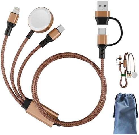 Ultimate 3-in-2 Fast Charging Cable for Apple Watch & i Phone – Versatile USB-C & Lightning Charger with High-Speed Power Delivery for Galaxy S23 – Compact, Durable Design for Effortless Travel and Multi-Device Compatibility