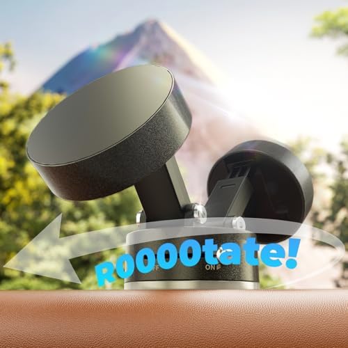 Mag Safe-Compatible Foldable Magnetic Car Phone Mount – 360° Rotatable Holder with Strong Suction Cup for Universal Smartphones – Compact and Reliable Accessory for Safe Navigation and Hands-Free Communication