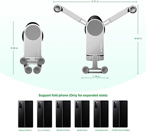 Premium Aluminum Z Fold 4 Car Mount: Dual-Mode Dashboard & Windshield Holder for Samsung Galaxy Z Fold Series and i Phone 16/15 Pro Max – Unmatched Stability & Hands-Free Convenience