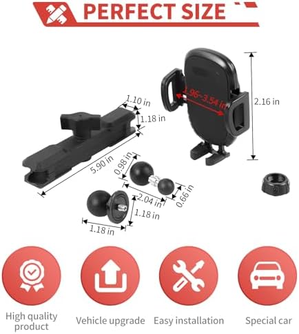 Ford Bronco 2021+ Phone Holder Center Console Cradle – Ultimate Dashboard Phone Mount for Enhanced Safety and Convenience, 360-Degree Rotation, Tool-Free Installation, Durable Design for Optimal Smartphone Access