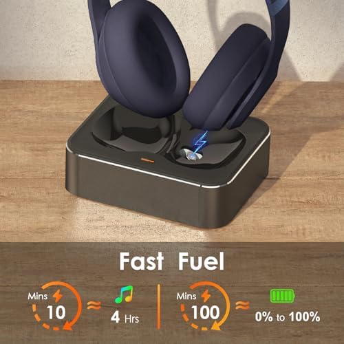 Magnetic Headphone Charging Dock for Beats Studio Pro & Studio 3 – Fast Dual USB-C & Micro-USB Charger Stand in Space Gray – Ultimate Compatibility & Sleek Design for Organized Spaces