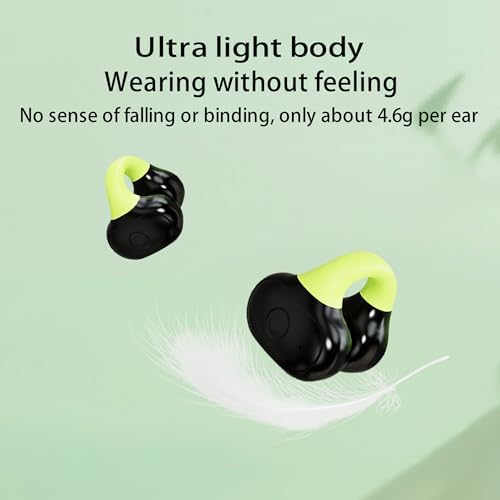 Active Noise Cancelling Open-Ear Wireless Earbuds for Sports – 20-Hour Playtime, IPX4 Sweatproof, and Secure Clip-On Design – Effortless Wireless Charging for Android, i OS, and Laptops – Enjoy Superior Sound Quality While Staying Aware of Your Surroundings