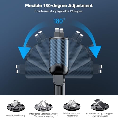 Experience Ultimate Power on the Road: PLDHPRO 80 W Retractable Car Charger – 4-in-1 Fast Charging Adapter with Dual Type-C Cables for i Phone 16, i Pad, and Samsung – Essential Vehicle Accessory for Efficient Charging and Easy Storage – Perfect Gift for Tech Enthusiasts and Travelers