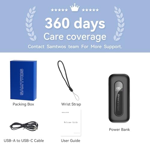 Compact 10,000 m Ah Power Bank with Retractable USB-C Cable – 30 W Fast Charging Portable Charger for i Phone 15/16, Galaxy, and i Pad – Smart LED Display for Travel Convenience and Enhanced Compatibility