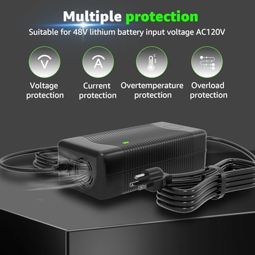 Rapid Charge 54.6 V 2 A Electric Charger for 48 V Lithium Batteries – Multi-Output Power Adapter with Enhanced Safety Features for E-Bikes and Versatile Applications