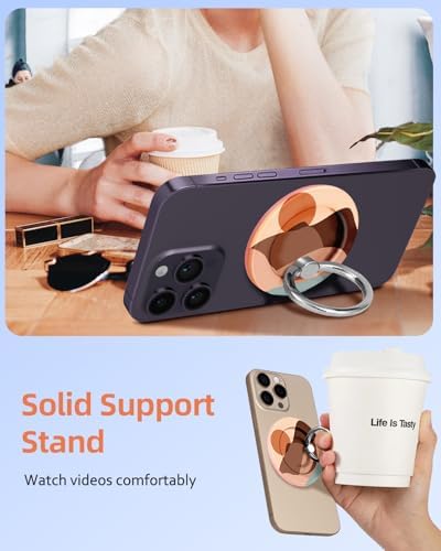 Magnetic Phone Grip Holder for i Phone – Adjustable Mag Safe-Compatible Finger Ring Stand with Fun Designs for Secure Selfies and Video Calls – Lightweight, Durable, and Removable Accessory to Elevate Your Smartphone Experience