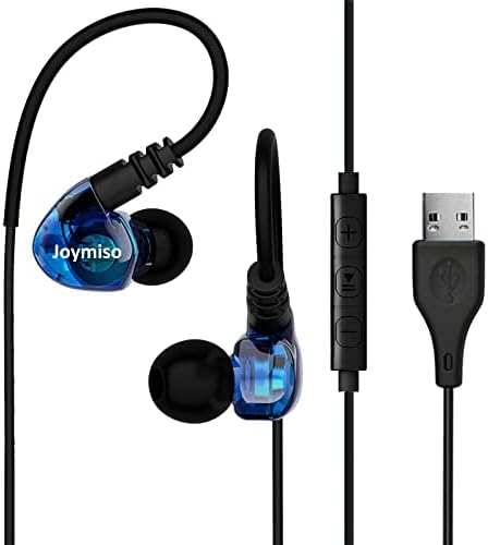 Premium USB Earbuds with Microphone – Versatile Wired Headset for Gaming, Work, and Music | 6.5 Ft Flexible Cord for Unrestricted Movement | Superior Comfort with Over-Ear & In-Ear Design | Integrated Mute Control for Seamless Communication | Includes Protective Case for Travel | Exceptional Audio Clarity for PC, Mac, PS4 & PS5