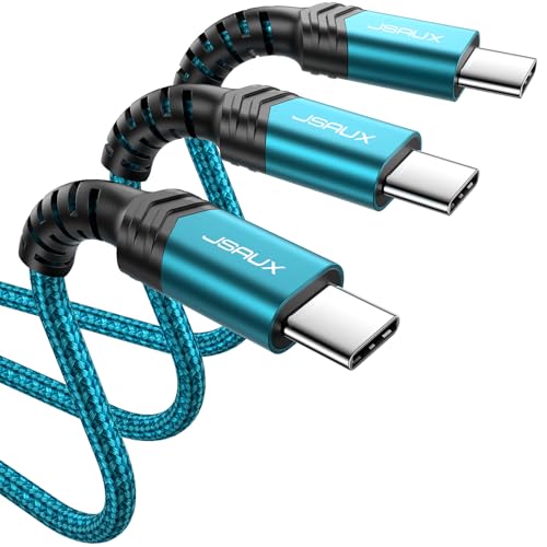 JSAUX Versatile 3-Pack USB C to USB C Cable Set – 100 W Fast Charging (10 ft, 6.6 ft, 3.3 ft) for Nintendo Switch, i Phone 16/15 Pro Max, Samsung Galaxy S25/S24, i Pad Pro – Durable, High-Speed Type C Charger Cables in Sleek Black Design for Ultimate Compatibility and Convenience