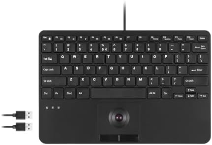 Revolutionize Your Workspace with the Perixx PERIBOARD-525 US Wired Mini USB Keyboard Featuring Touchpad – Compact Design with X Type Scissor Keys, Dual USB Hubs, and Optimal Compatibility for Enhanced Productivity