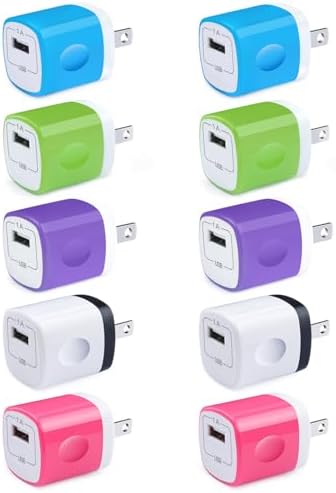 Fast Charging USB Charger Plug 10 Pack – Universal Wall Outlet Adapter for i Phone 16 Pro Max, Samsung Galaxy S25 Ultra, Google Pixel 9 a – Compact Design for Quick Power Boosting and Enhanced Device Compatibility