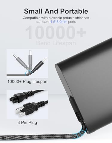 High-Efficiency 65 W Dell Laptop Charger – Universal AC Power Adapter for Inspiron & Vostro Series – Rapid Charging Solution with Lightweight Design – Compatible with Multiple Models & P/Ns – Superior Safety Standards & 24/7 Customer Care – Ideal Replacement for Seamless Performance