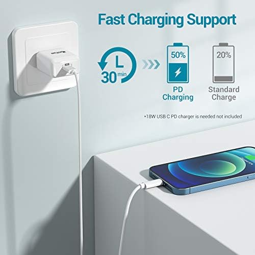 Marchpower MFi Certified USB C to Lightning Charging Cable – Premium Fast Charger for i Phone 14, 13, 12 Pro Max, Mini, 11, X, XS, XR, 8 Plus – Durable Nylon Braided Design in Elegant Gold – Available in 3, 6, 10 ft Lengths for Ultimate Convenience and Style