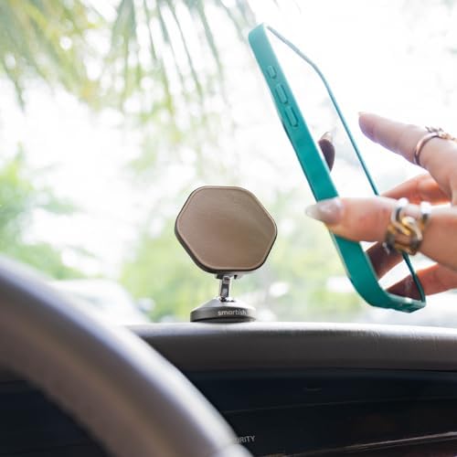Elevate Your Driving Experience with the Smartish Mag Safe Car Mount – Mountaineer | Premium Magnetic Phone Holder for i Phone 16/15/14/13/12 | Extra Strength Adhesive for Secure Dashboard Mounting | Stylish Beige Design with 360-Degree Rotation for Optimal Viewing | Perfect Accessory for Seamless Connectivity and Navigation