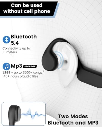 Revolutionary Bone Conduction Swimming Headphones – IPX8 Waterproof Design, Bluetooth 5.3 Connectivity, Built-in MP3 Player with 2500+ Songs, Exceptional Underwater Sound Clarity for Aquatic Enthusiasts and Competitive Swimmers