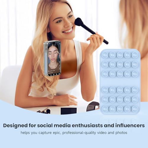 Revolutionary Patented Magnetic Suction Grip Mount for i Phone & Android – Effortless Hands-Free Phone Holder in Deep Blue, Perfect for Content Creators, Capture Stunning Selfies and Videos, Ultimate Compatibility with Mag Safe and Standard Cases, Portable and Stylish Design for On-the-Go Use