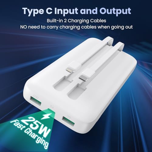 High-Capacity 40,800 m Ah Portable Charger with Built-in Cables and LCD Display – 25 W PD & QC 4.0 Fast Charging Power Bank for i Phone 16/15/14 and Android Devices (Green) – Ultimate On-the-Go Charging Solution with Enhanced Compatibility and Durability
