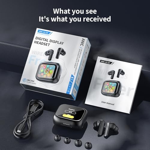 Advanced Bluetooth 5.4 Noise Cancelling Earbuds with Touch Control – Immerse Yourself in Crystal-Clear Sound and Deep Bass with Adjustable EQ and Environmental Noise Management – Perfect for Professionals and Music Enthusiasts on Android, i OS, Tablets, and Laptops (Black)