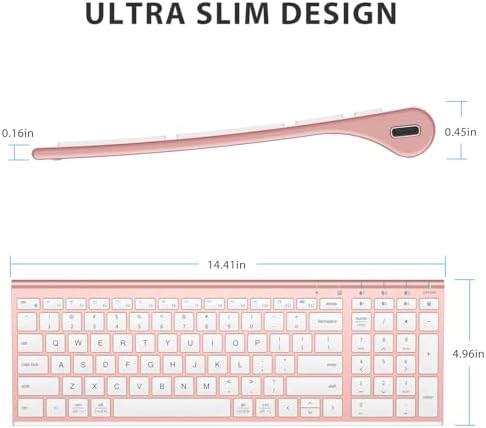 Experience Unmatched Versatility with the i Clever BK10 Bluetooth 5.1 Wireless Keyboard – Ergonomic Comfort Meets Multi-Device Connectivity for Mac, i Pad, i Phone, Android, and Windows – Full-Size Layout with Number Pad for Enhanced Productivity and Seamless Workflow – Rechargeable, Lightweight, and Stylish Design for Effortless Typing Anywhere