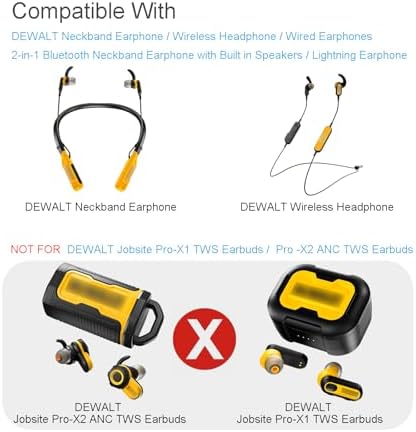 Enhance Your Audio Experience with Klowcok Memory Foam Eartips for DEWALT Neckband Earphones – 3 Pairs of Small Comfort-Fit Eartips in Stylish Black for Superior Sound Isolation and Longevity – Upgrade Your Listening Quality Instantly!