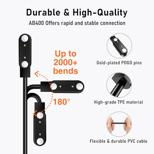 Revolutionary Dual-Pack AB284 Magnetic Reversible Charger – Fast 2.84 mm Pin-Pitch Cable for Smartwatches & Bone Conduction Headphones – Superior Durability & Convenience for Tech Savvy Users – Hassle-Free Power Solution for On-the-Go Lifestyles