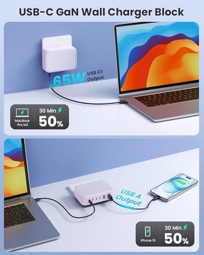 200 W USB C Charging Hub with 6 Ports – Ga N IV Foldable Wall Charger for Rapid Device Power-Up, PD 65 W Laptop Charger for Mac Book Pro, Dell, i Phone 16/15, i Pad, Galaxy & Steam Deck – Compact & Travel-Friendly Fast Charging Solution