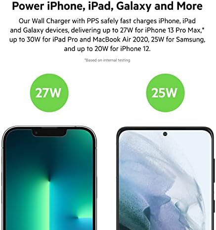 Belkin 30 W USB-C Fast Charger Block – Universal Compatibility for i Phone 16 Series, Galaxy S25, i Pad & More – Compact Design with Overcharge Protection for Travel Efficiency and Reliable Performance