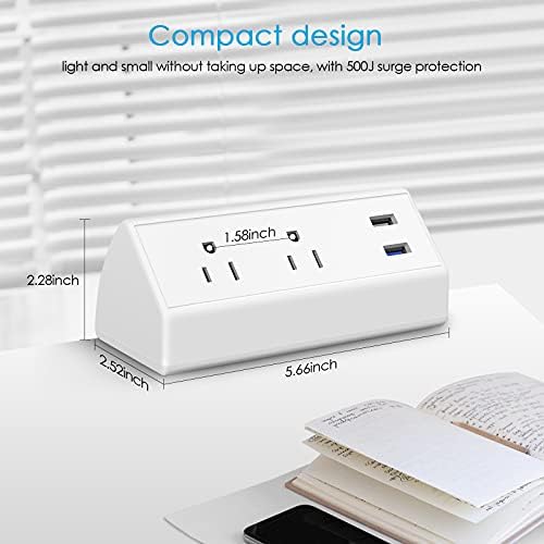 CCCEI Professional Desk Power Strip with 18 W USB-C Fast Charging, 800 J Surge Protection, and 6 FT Clamp-Mount Flexibility for Enhanced Workspace Efficiency – Ultimate Desktop Outlet Solution for Home and Office Use