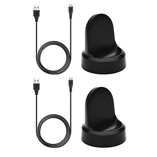 Fast Charging 2-Pack Docking Station for Samsung Gear S3 – Threeeggs Compatible Replacement Charger for Classic & Frontier Models – Enhanced Efficiency & Portability for Smartwatch Charging Solutions
