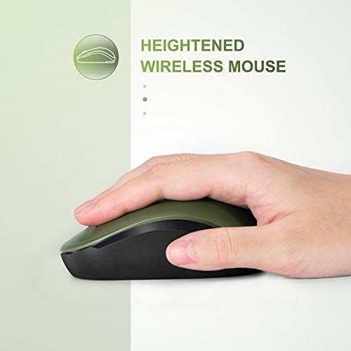 Light Blue Wireless Mouse – Ultra-Quiet 2.4 GHz Noiseless Computer Mouse with USB Receiver for Seamless Windows Experience – Portable, Ergonomic Design for Home, Office, or Travel