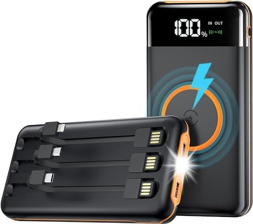High-Capacity 40,000 m Ah Portable Power Bank with Fast Charging, Built-In Cables & 10 W Wireless Charging – Sleek Orange Design for Ultimate Device Compatibility and On-the-Go Convenience High-Capacity 40,000 m Ah Portable Power Bank with Fast Charging, Built-In Cables & 10 W Wireless Charging – Sleek Orange Design for Ultimate Device Compatibility and On-the-Go Convenience