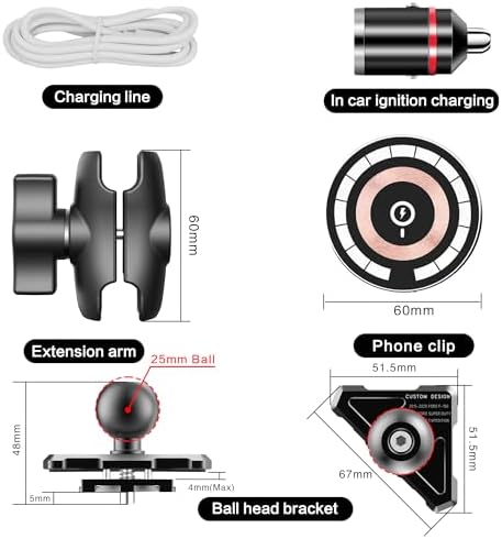 EASEORD Magnetic Wireless Car Charger Vent Mount for Ford F150 & F-Series (2021-2025) – Fast 15 W Mag Safe Charging for i Phone 15/14/13/12 – Stay Connected Safely on the Road with Enhanced Stability and Easy Installation