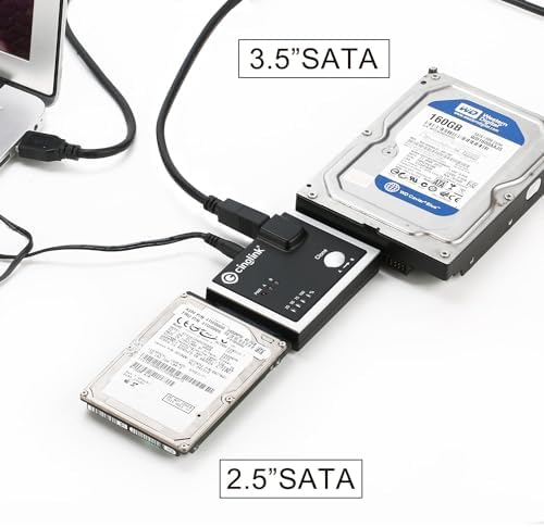 Cinolink USB 3.0 to SATA Docking Station for 2.5/3.5 Inch Drives – 12 TB Support, Fast 5 Gbps Data Transfer, Compatible with Windows, Mac, Linux, Android TV, PS4, Xbox One – Effortless Backup & Access Solution