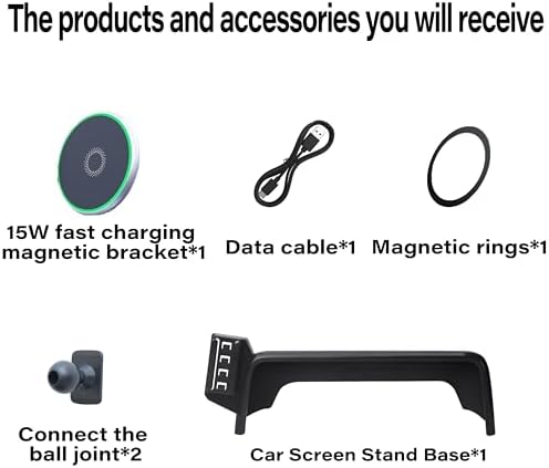 Car Phone Holder for Mazda CX-5 2021-2025/CX-9 2022-2024 Accessories Apply to 10.25 Inch Screen 15W Fast Wireless Charger Screen Fixed Clip Cell Phone Mount Hands-Free 360 Degree Rotation – Enhanced Compatibility and Speed