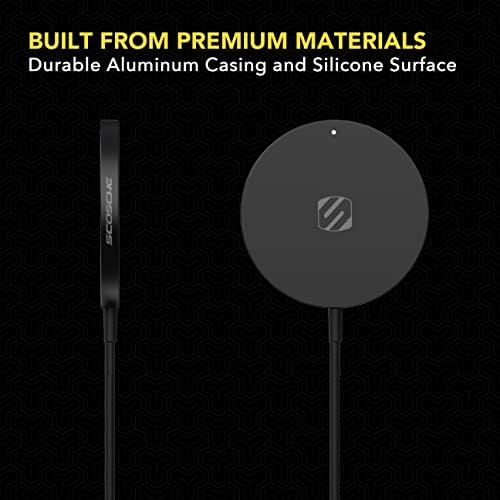 Scosche MSQP Magnetic Wireless Charger – Ultra-Fast Mag Safe Charging Pad for i Phone 12, 13, 14, Air Pods, and More | Sleek Black Design for Effortless Power | Compact and Versatile Wireless Charging Solution for Home and Travel