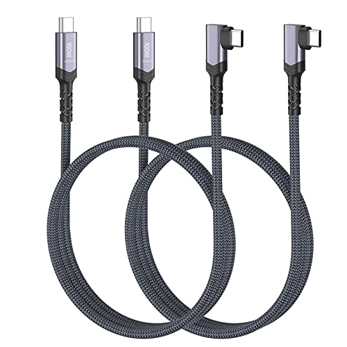 High-Speed 90-Degree USB C to USB C Cable – 100 W Fast Charging & 10 Gbps Data Transfer – 4 K Video Support for Mac Book Pro, Galaxy S24, i Phone 16/15 – 3 ft Durable Right Angle Connector – 2-Pack for Ultimate Versatility
