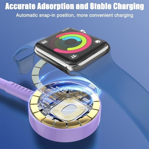USB-C Magnetic Charger for Apple Watch – Fast Charging Cable Compatible with Ultra, Series 9-1 – 3.3 FT (1.1 M) Black – Enhanced Power Delivery & Secure Connection for All Models