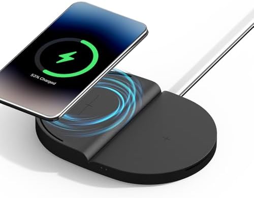 ODDICT Platform Duo – 15 W Super-Fast Wireless Charger for Samsung Devices – Sleek Dual Device Charging Solution with 1.5 M Metal Cable – Modern Aesthetic & Enhanced Compatibility for Qi-Enabled Gadgets – No Adapter Included for Tailored Use